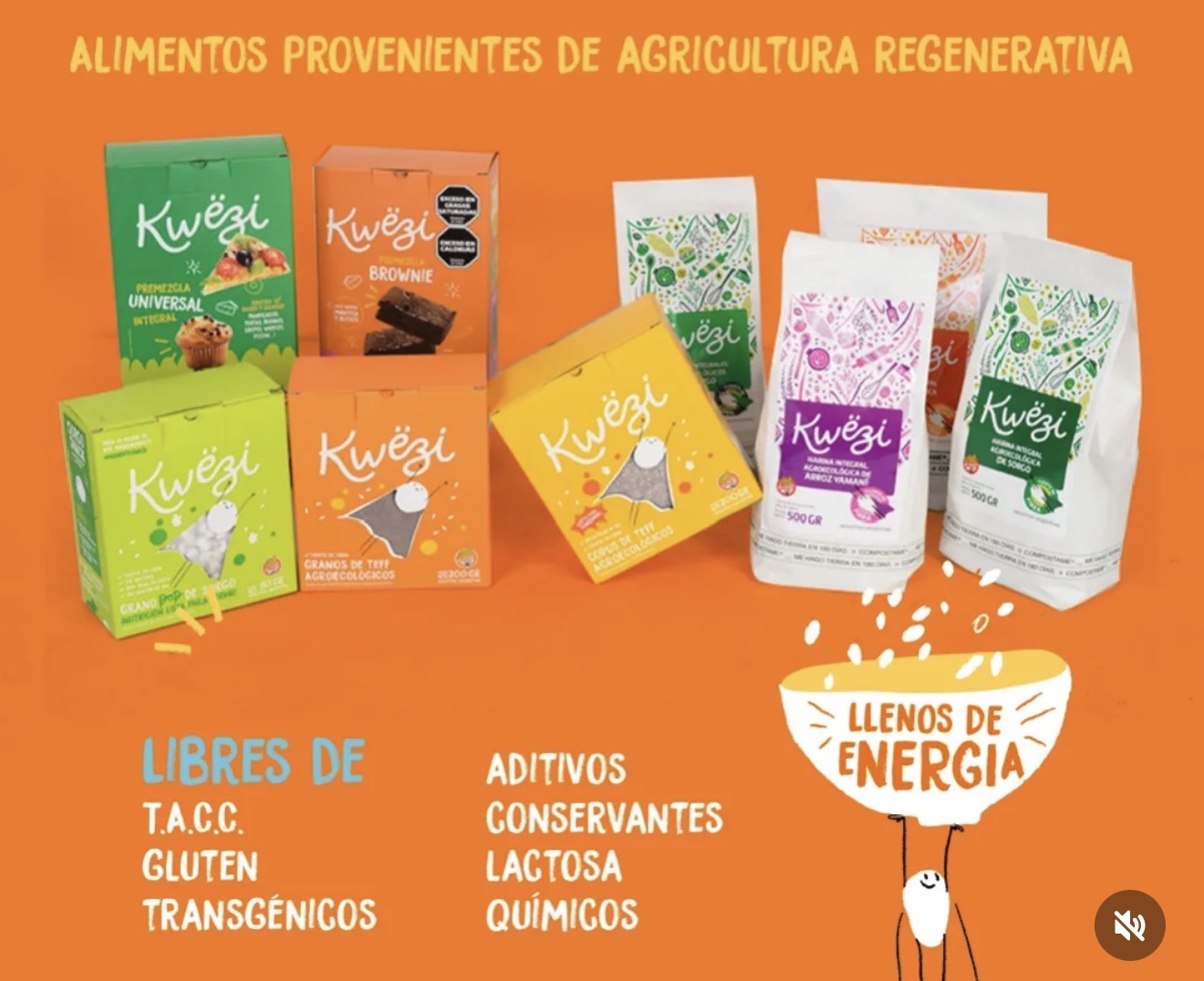 Línea de productos Kwëzi: harinas, premezclas y granos libres de gluten